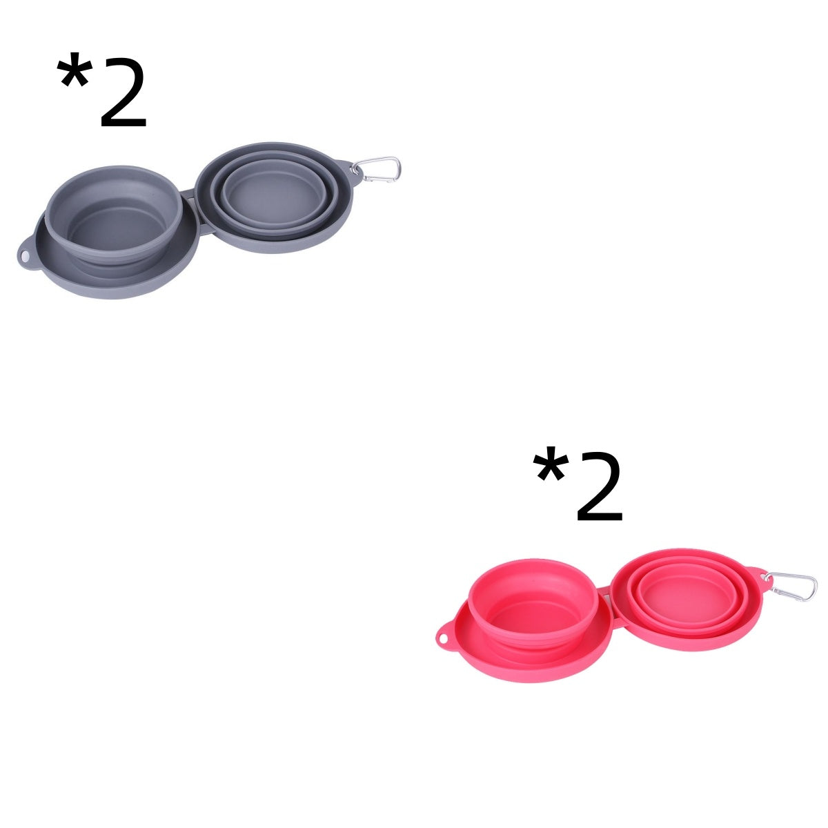 Rubber Foldable Double Bowl