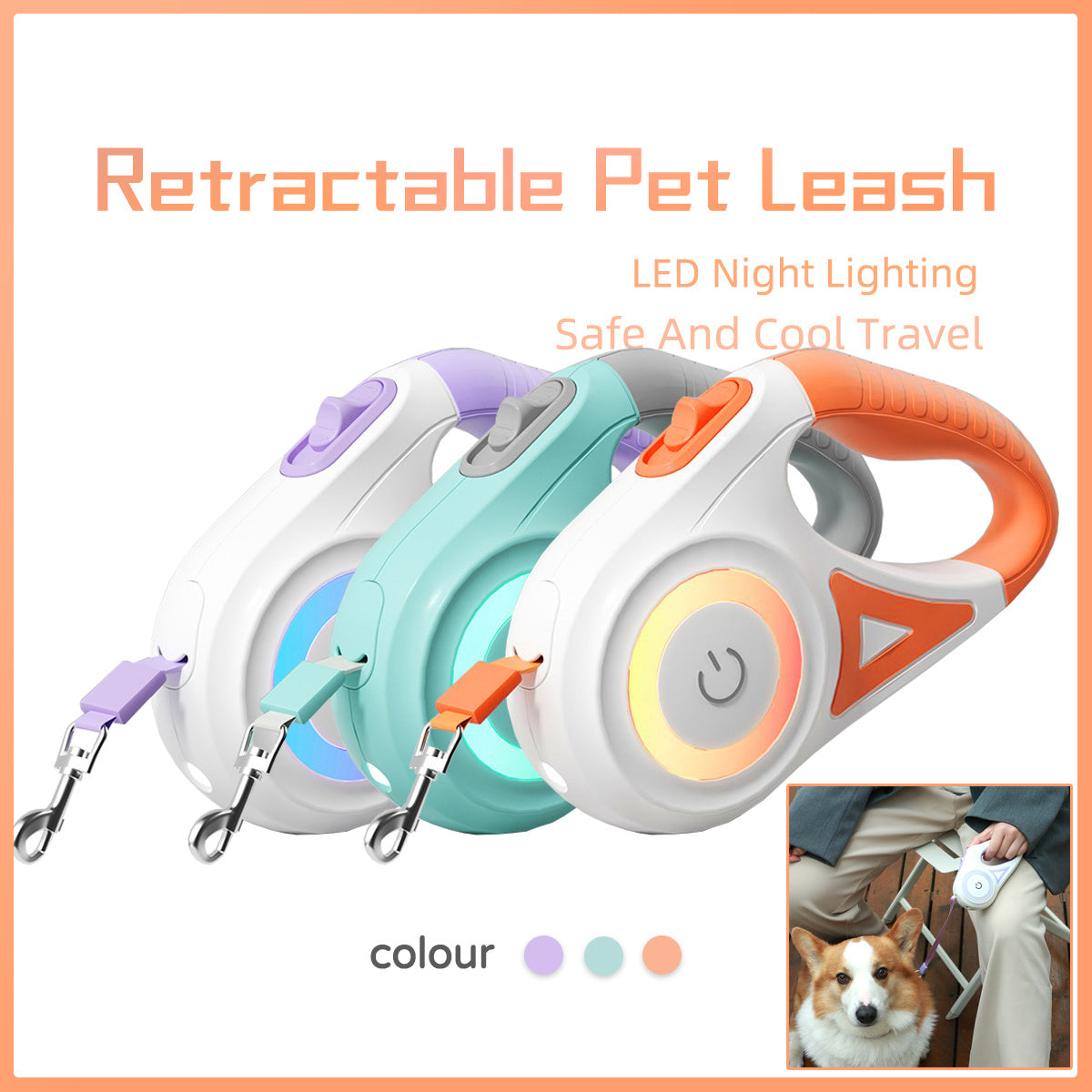 Dog Leash Retractable Collar