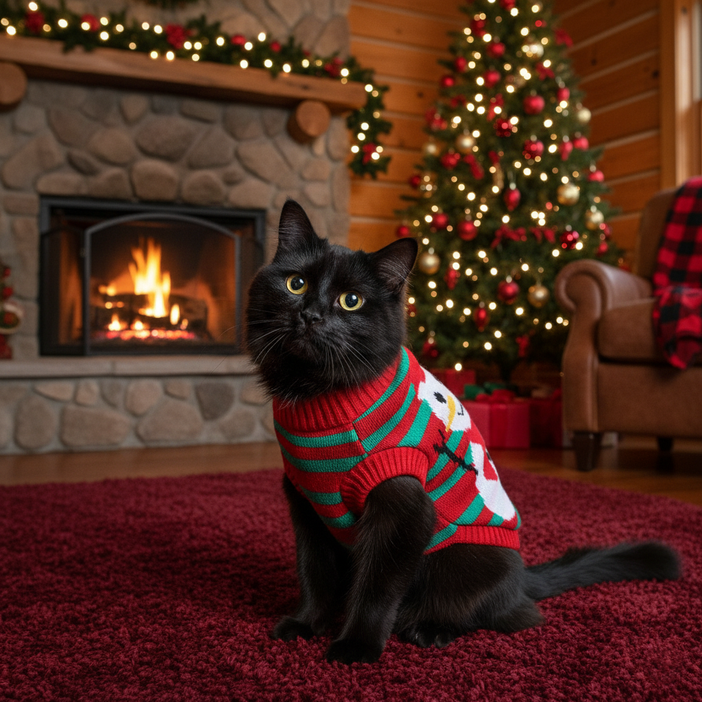Christmas Turtleneck Pet Sweater